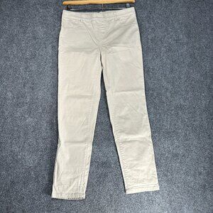 Orvis Pants Womens 8 Pull On Chino Beige Cotton Stretch Ankle  Back Pockets